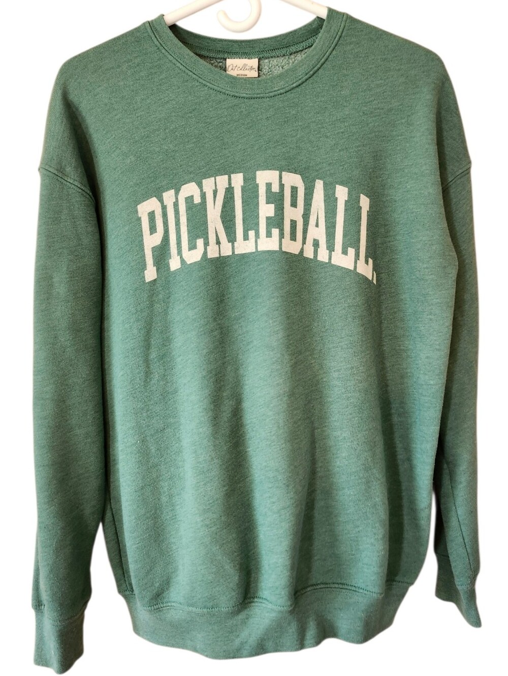Oat Collective Green Varsity Pickleball Graphic Crewneck Sweatshirt. Sz. M